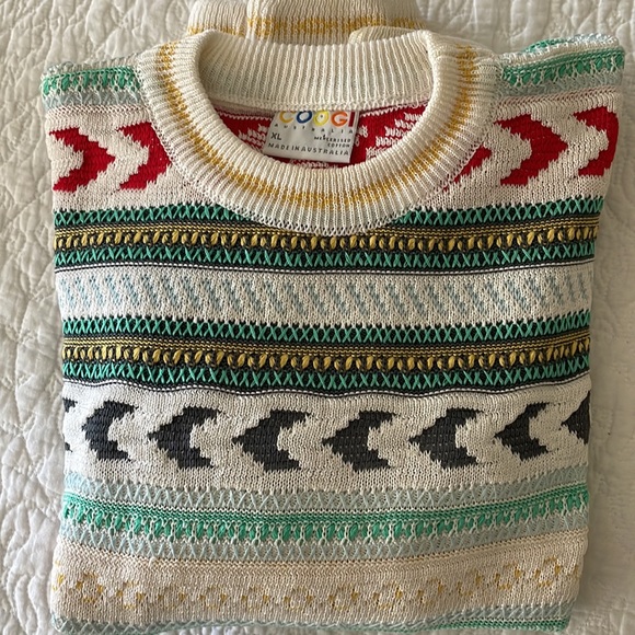 COOGI Other - COOGI AUSTRALIA multi color cotton crew neck, long sleeved sweater Sz XL
